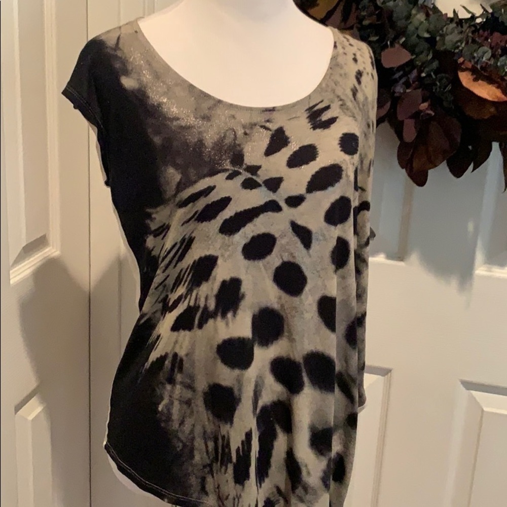 Express asymmetrical printed shirt with shine - Picture 4 of 6